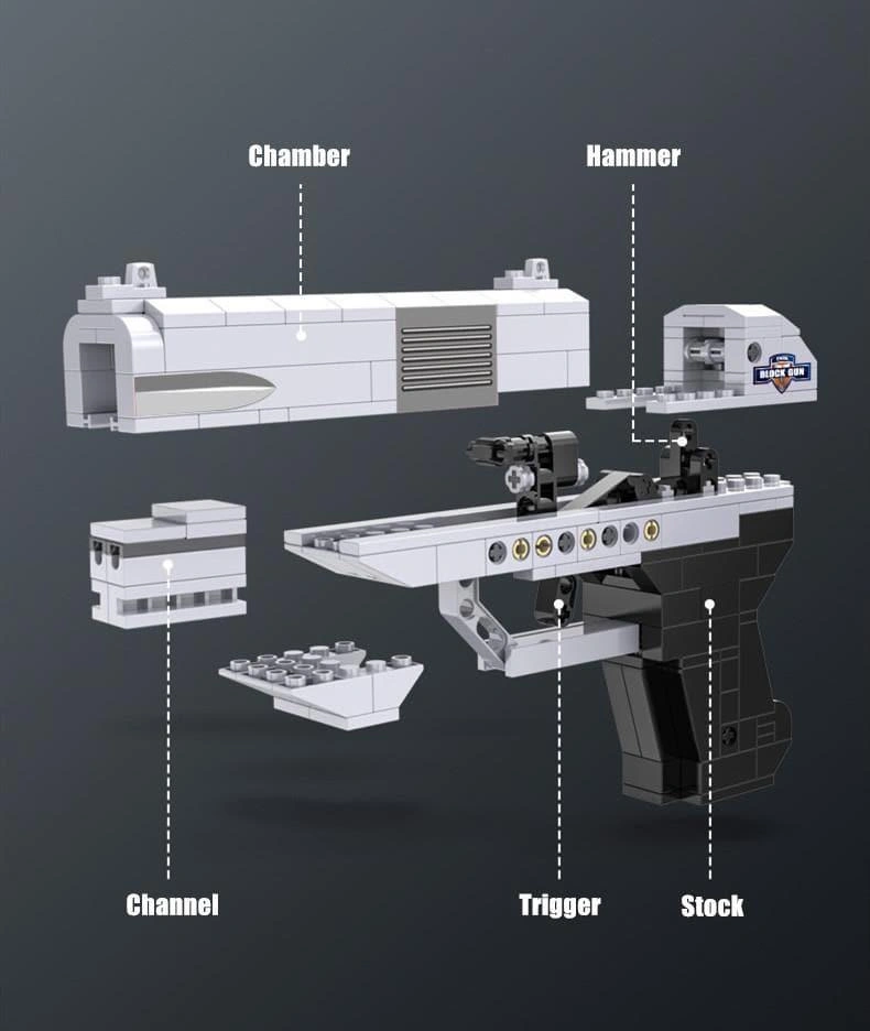 Build Your Own Double Barrel Pistol Toy Gun Building Blocks Set